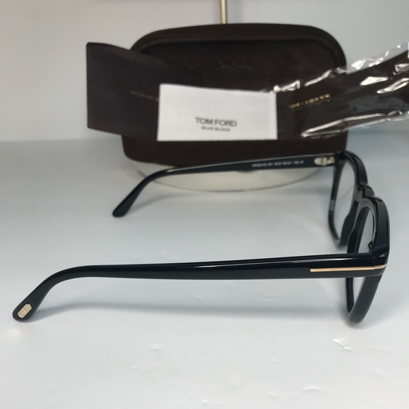 New Authentic Tom Ford Blue Light Block Square Unisex Eyeglasses FT5542-B 001 50 - Picture 8 of 14